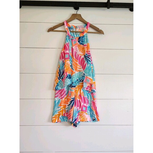Lilly Pulitzer Edona Romper Goombay Smashed Vacation Cruise Colorful Beachy Sz 2 - Picture 3 of 11